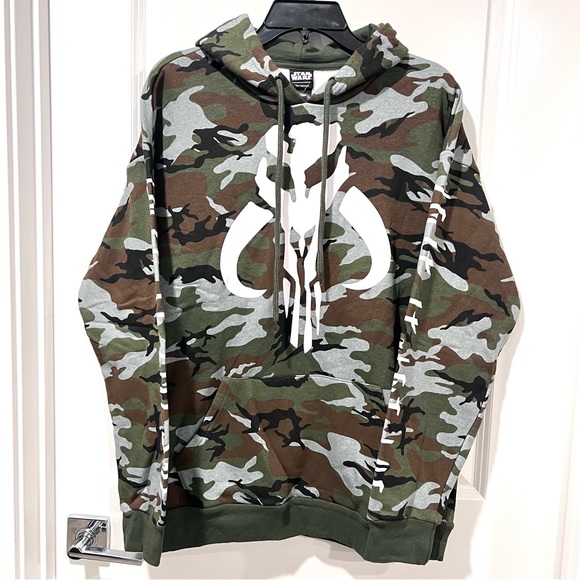 Star Wars Our Universe Mandalorian Camo Hoodies Sweatshirt Unisex Green Small - Picture 3 of 11